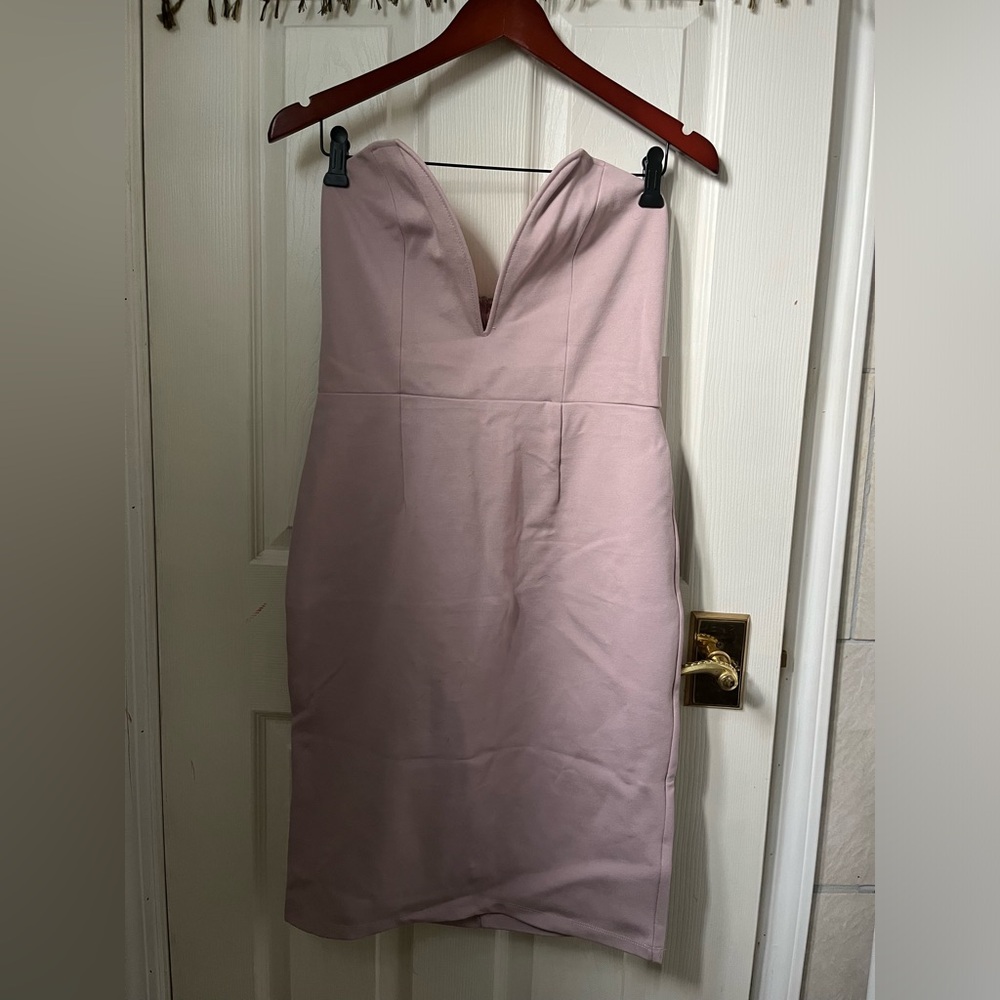 Tobi Strapless Deep V Bodycon Mini Dress